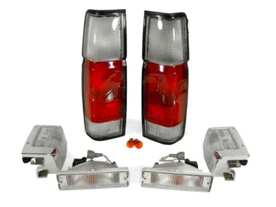 DEPO Red / Clear Tail + Corner Lights For 1990-1997 Nissan Hardbody Pickup Truck - Image 1 of 4