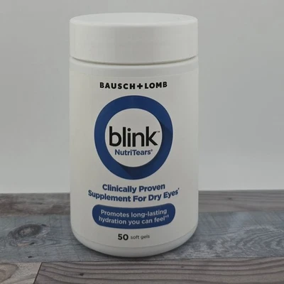 Suplemento para olhos secos Bausch + Lomb Blink NutriTears 50 cápsulas moles novo - Imagem 1 de 3
