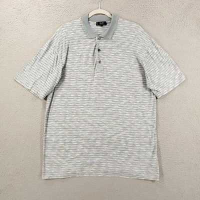 Camisa polo masculina listrada azul branca grande feita na Itália pulôver texturizado raffi - Imagem 1 de 4