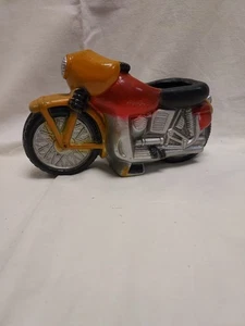 Vintage Poly Keramik von Rubens Motorrad Kunststoff Pflanzgefäß Hongkong 1974 #8039 - Bild 1 von 7