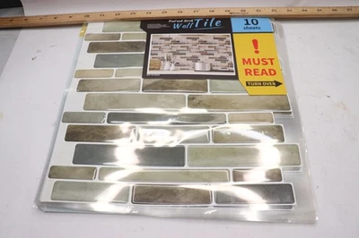 (10-Pk) Pelar y pegar azulejos piedras en C bronceado 10,5" x 11,8" para salpicadero de cocina Foto 1 de 3