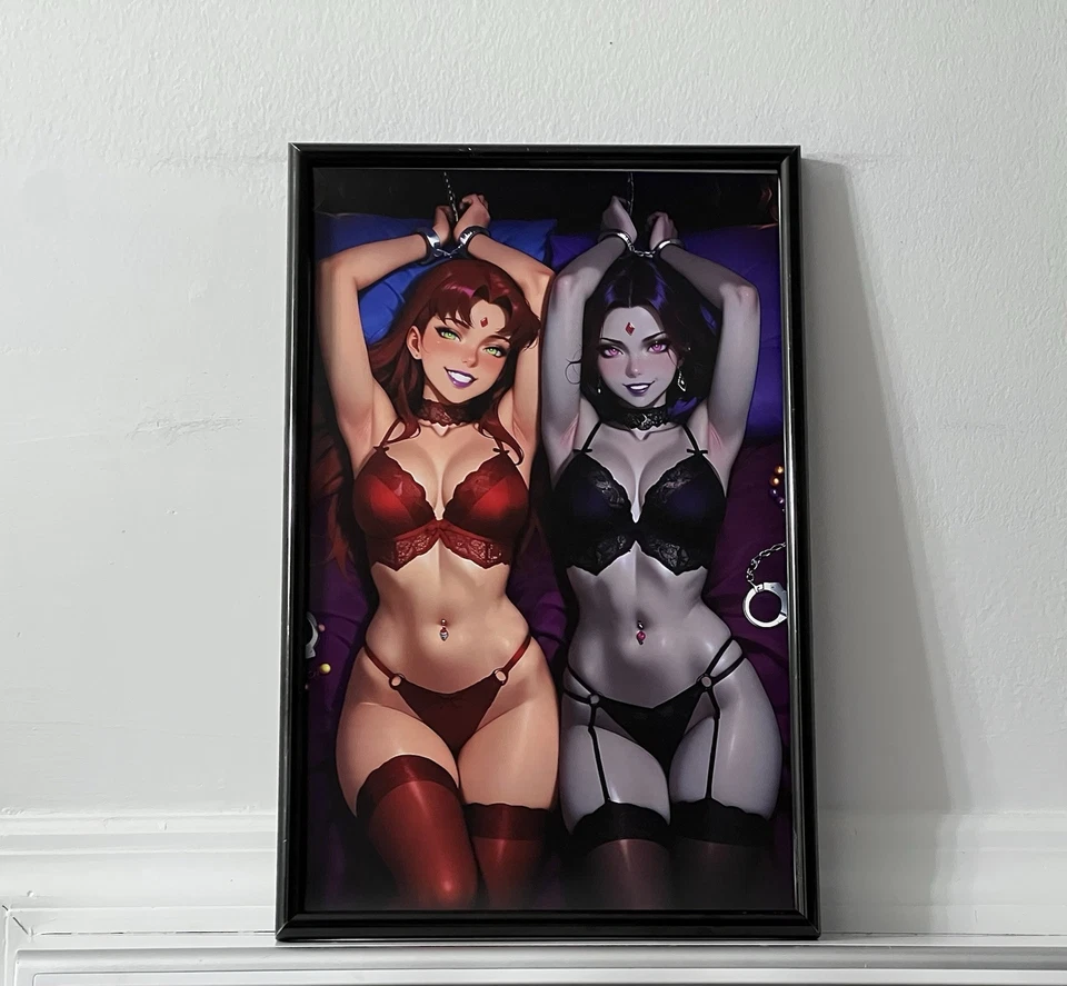 Teen Titans Raven Starfire Maid Outfits Art Poster - image 1 of 1