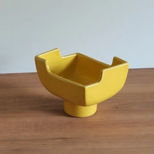 Jarrón de cerámica japonés vintage - estilo Ikebana - diseño único color amarillo retro - Imagen 1 de 17