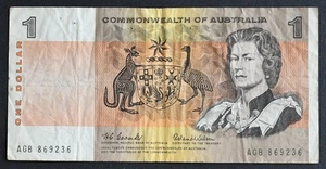 (1966-1967) Australien 1 $ Banknote P#37a Coombs & Wilson S/N# AGB869236 - Bild 1 von 2
