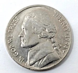 1994 Jefferson Nickel Die Crack Break Obverse ERROR - Picture 1 of 4