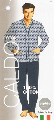 PIGIAMA UOMO BIPBIP TAGLIE OVER CARDIGAN FANTASIA TASCHE  CALDO COTONE ART. 7302 - Immagine 1 di 4