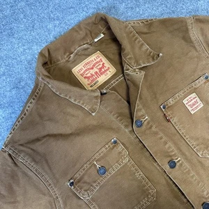 Levi Strauss Jacke Herren Large Braun Relaxed Canvas Workwear Chore Mantel Tasche - Bild 1 von 10