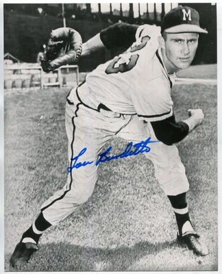 Lew Burdette Boston & Milwaukee Braves (1951-1963) - Foto autografiada 8 x 10 Foto 1 de 2