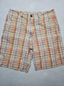 American Eagle Herren Bermuda Shorts Gr. 33 orange kariert vorne flach Golf Tennis  - Bild 1 von 11