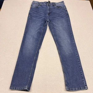 Jeans The Perfect NYC uomo 36x34 blu denim vestibilità atletica elasticizzato casual - Foto 1 di 9