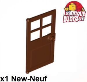Lego - 1x Door Porte 1x4x6 4 Panes carreaux fenêtre marron/red. brown 60623 NEUF