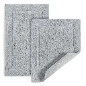 Reversible Cotton Bath Rugs Luxurious Comfort and Anti-Slip Protection Grey N... - Picture 1 of 6