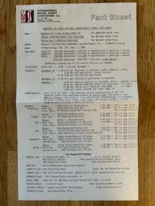 RARO 1985 IMSA Daytona 3 horas camel GT Race Press HOJA INFORMATIVA (no para público) - Imagen 1 de 1