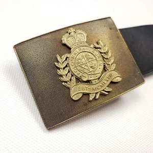 Cintura Polo Ralph Lauren in pelle taglia 33 nera grande stemma fibbia ottone vintage - Foto 1 di 17