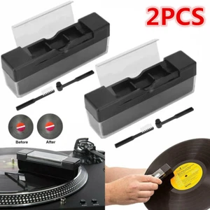 2Pcs Vinyl LP Record Cleaner Set Stylus Velvet Anti-Static Cleaning Dust Remover - Picture 1 of 11