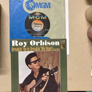 1966 Roy Orbison Vtg 45 Breakin' Up Is Breakin' My Heart & Wait MGM K 13446 PIC - Picture 1 of 6