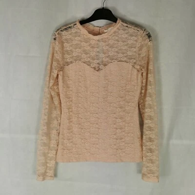 Ladies Top Size S 8 10 H&M Peach Nude Lace Victorian Steampunk  - Image 1 of 4