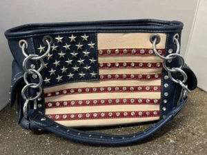 MONTANA WEST American Pride Flag Purse Studs & Crystals Concealed Carry Handbag - Picture 1 of 11