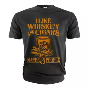 Camisa divertida para hombre me gusta el whisky y los cigarros y tal vez 3 personas abuelo papá regalos - Imagen 1 de 8