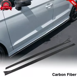 Fit For Audi S3 A3 Sline 2014-2019 REAL CARBON Side Skirts Extension Lip Spoiler - Foto 1 di 12