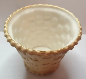 Antique Royal Worcester Basket Weave 3 1/8" Flower Pot 1903 - Picture 1 of 7