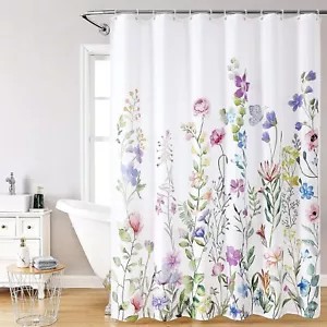 Floral Bathroom Shower Curtain with 12 Hooks, 72''x72'' Waterproof Polyester - Picture 1 of 1