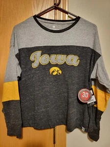Women's Colosseum Black Iowa Hawkeyes Soft Long Sleeve T-Shirt - Picture 1 of 6