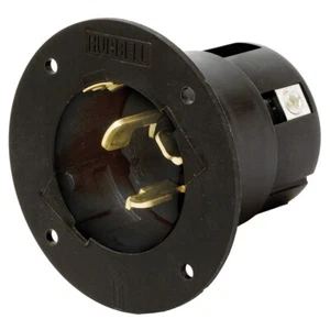 Hubbell Bryant CS6375LC Twist-Lock Flanged Inlet w Cover 50A 3P 4W 125/250V - Picture 1 of 7