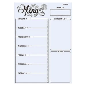 Magnetic Refrigerator Whiteboard Weekly Menu Meal Planner Grocery Shopping List - Picture 1 of 5