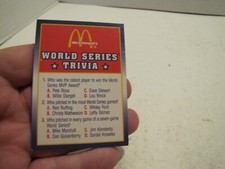 RARE 1990 SCORE MCDONALDS WORLD SERIES TRIVIA CARD #15 NOT MINT READ 3