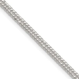 Collar de cadena de plata de ley pulido de 3,0 mm con doble corte de diamante - Imagen 1 de 5