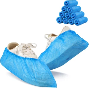 100Pcs Disposable Plastic Over Shoes Waterproof Shoe Covers Carpet Protector - Picture 1 of 10