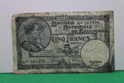 1938 Belgium 5 Francs K16262476 - Image 1 of 2