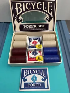 Bicycle Deck Poker set 2 Decks 200 chips - Picture 1 of 2