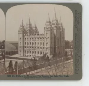 Stolz der Mormonen Der Tempel Salt Lake City UT Utah Underwood Stereoansicht - Bild 1 von 2