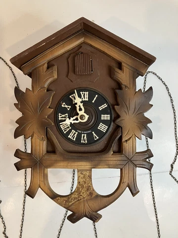 Vintage German Cuckoo Clock Bird Wood For Repair Parts Germany Cover