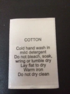 Cotton Hand Wash care labels Pack of 50 - Picture 1 of 1