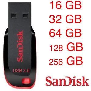 Sandisk CRUZER GLIDE 3.0 USB Flash Drive Memory STICK 64,128,256 GB Datatraveler - Picture 1 of 19
