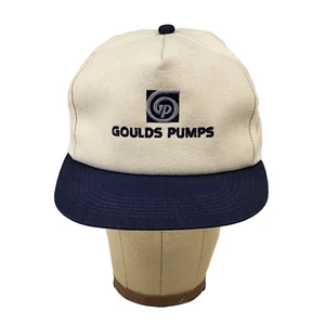 Cappello Berretto Gould Pumps Snapback Made in USA Beige Blu Ricamato Regolabile - Foto 1 di 9