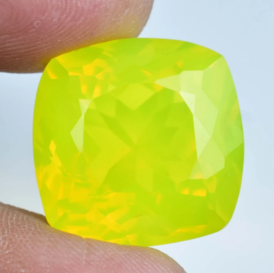 Piedra preciosa suelta sin calentar impecable certificada ópalo amarillo neón natural de 27,10 quilates Foto 1 de 4