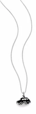 Argento Sterling 'D' Per Diamante London Nero Taxi Ciondolo P4092 - Immagine 1 di 4