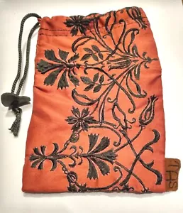 Handmade Fabric Drawstring Bag Repurposed Material Boho for Gift or Organizing - Picture 1 of 4
