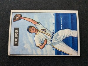 1951 Bowman Baseball Card # 154 Pete Suder - Philadelphia Athletics (EX)