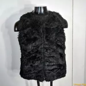 Chaleco de piel sintética Live a Little LAL para mujer talla L negro - Imagen 1 de 6