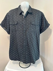Airwalk Black Print Short Sleeve Button Front Shirt Size 3XL, XXXL - Picture 1 of 3