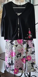 Sheri Martin New York Floral Dress Size 14P Women's Sleeveless W/ Blouse - Picture 1 of 8