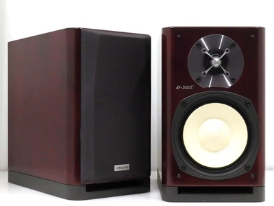 Onkyo D-302E 2-Way Bookshelf Speaker Pair Rosewood Finish Japan - Image 1 of 4
