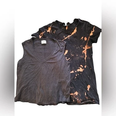 Wrap London Vneck Linen Tank and Acid Wash Tie Dye Junk de Luxe Tee - Image 1 of 4