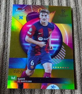 2024 Topps Finest Gavi Gold Refractor /50! - Picture 1 of 2