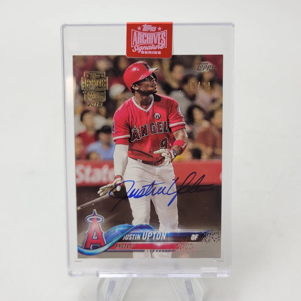 2019 Topps Archives Signature Series Justin Upton 9/34 On Card Autograph - Image 1 of 2
